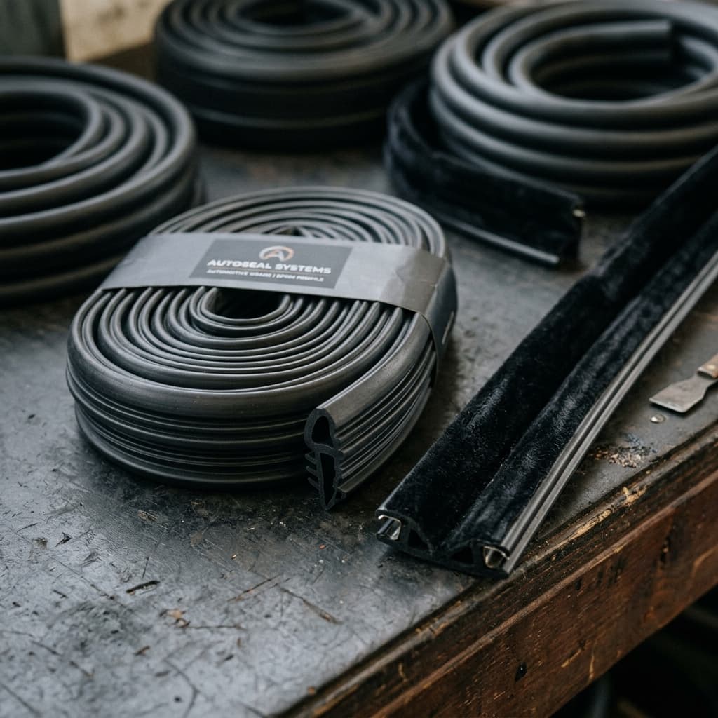 Velvet window channels and rubber profiles
